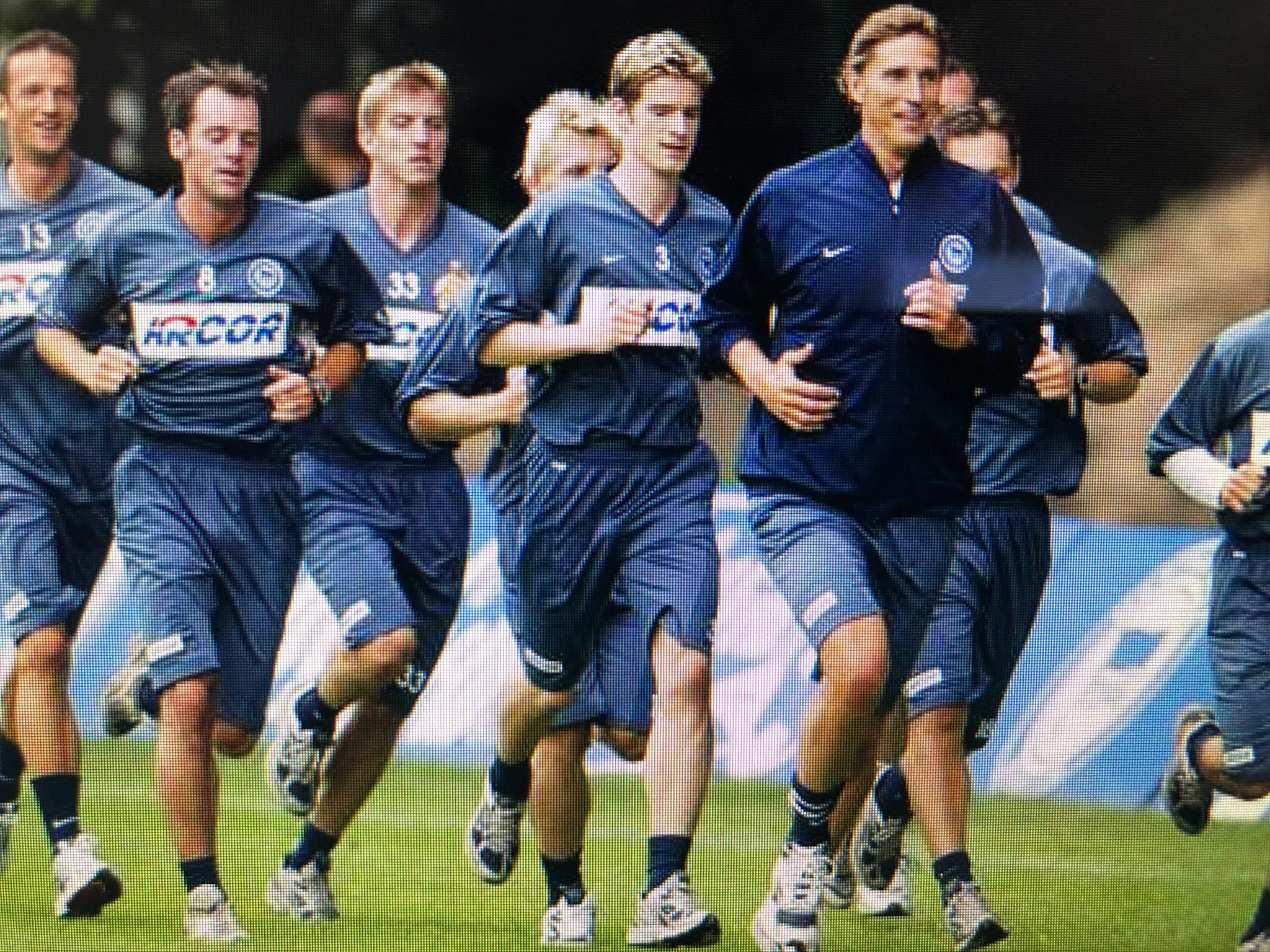 Holger beim Joggen mit Hertha-Spielern